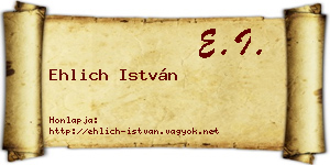 Ehlich István névjegykártya